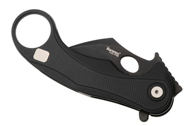 Bild für LionSteel L.E.One Mid LE2-BB, Old Black M390, Black Aluminum, Karambit Taschenmesser