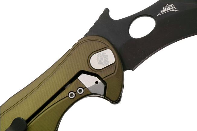 Bild für LionSteel L.E.One Mid LE2-GB, Old Black M390, Green Aluminum, Karambit Taschenmesser