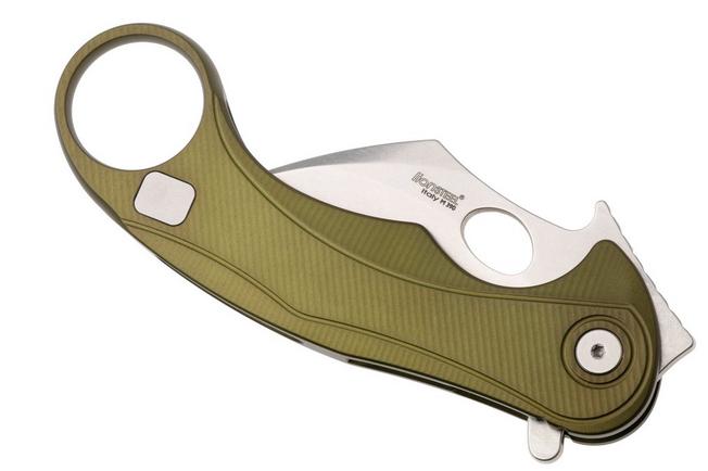 Bild für LionSteel L.E.One Mid LE2-GS, Stonewashed M390, Green Aluminum, Karambit Taschenmesser