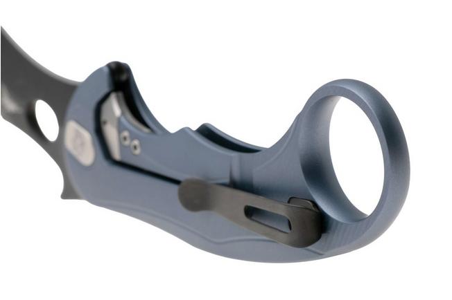 Bild für LionSteel L.E.One Mid LE2-IB, Old Black M390, Ice Blue Aluminum, Karambit Taschenmesser