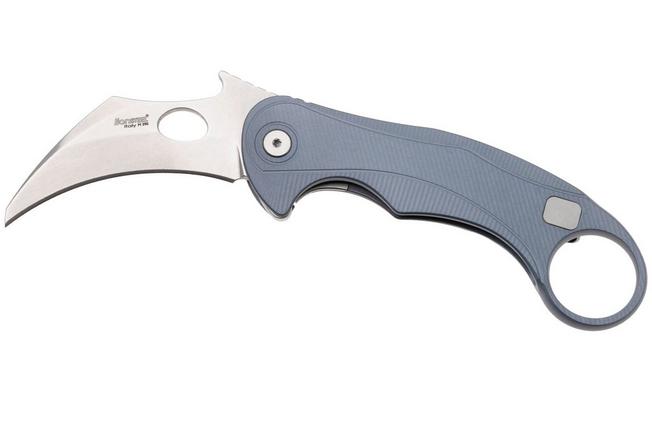 Bild für LionSteel L.E.One Mid LE2-IS, Stonewashed M390, Ice Blue Aluminum, Karambit Taschenmesser