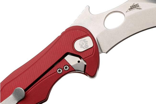 Bild für LionSteel L.E.One Mid LE2-RS, Stonewashed M390, Red Aluminum, Karambit Taschenmesser