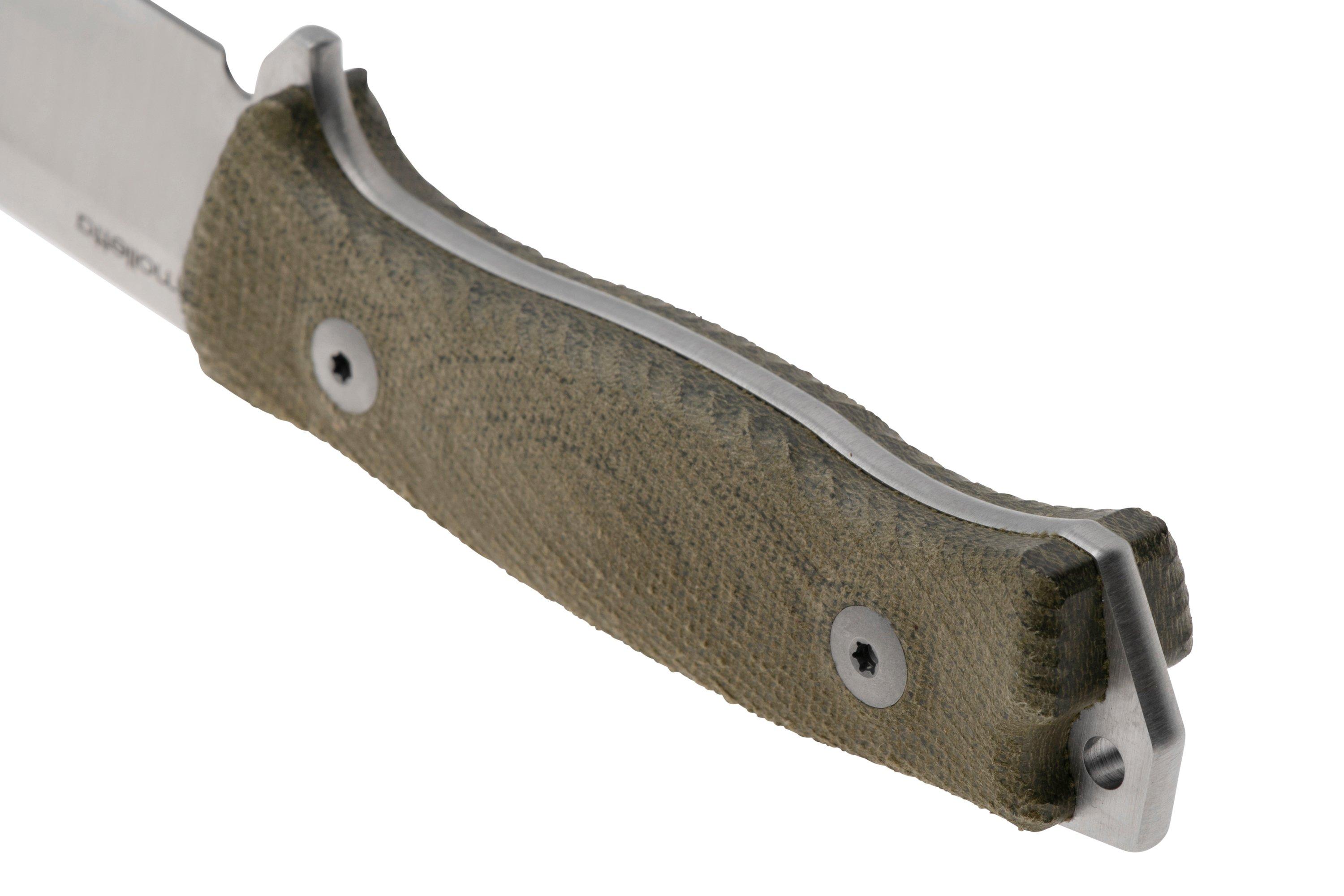 LionSteel M5 Sleipner, Green Canvas Micarta survival knife ...