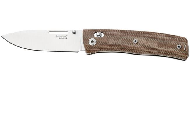 Afbeelding voor LionSteel NiNi NN1 CVN M390 Satin, Full Natural Canvas Micarta, zakmes, Gianni Pauletta design