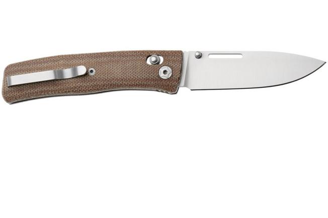 Afbeelding voor LionSteel NiNi NN1 CVN M390 Satin, Full Natural Canvas Micarta, zakmes, Gianni Pauletta design