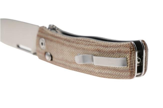 Afbeelding voor LionSteel NiNi NN1 CVN M390 Satin, Full Natural Canvas Micarta, zakmes, Gianni Pauletta design