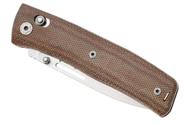 Afbeelding voor LionSteel NiNi NN1 CVN M390 Satin, Full Natural Canvas Micarta, zakmes, Gianni Pauletta design