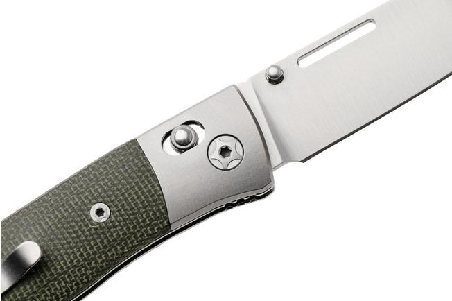 Afbeelding voor LionSteel NiNi NN2 CVG M390 Satin, Titanium Bolsters, Green Canvas Micarta, zakmes, Gianni Pauletta design