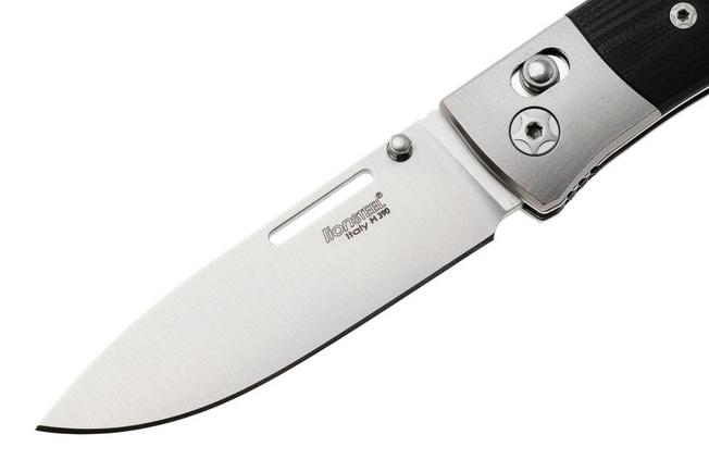 Afbeelding voor LionSteel NiNi NN2 GBK M390 Satin, Titanium Bolsters, Black G10, zakmes, Gianni Pauletta design
