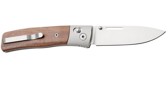 Afbeelding voor LionSteel NiNi NN2 ST M390 Satin, Titanium Bolsters, Santos Wood, zakmes, Gianni Pauletta design