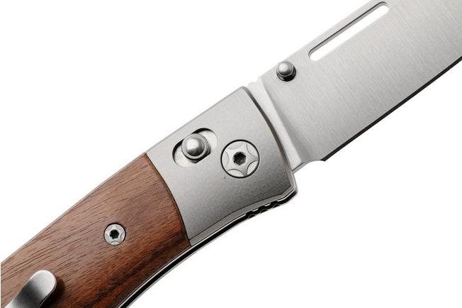 Afbeelding voor LionSteel NiNi NN2 ST M390 Satin, Titanium Bolsters, Santos Wood, zakmes, Gianni Pauletta design