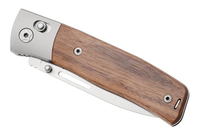 Afbeelding voor LionSteel NiNi NN2 ST M390 Satin, Titanium Bolsters, Santos Wood, zakmes, Gianni Pauletta design