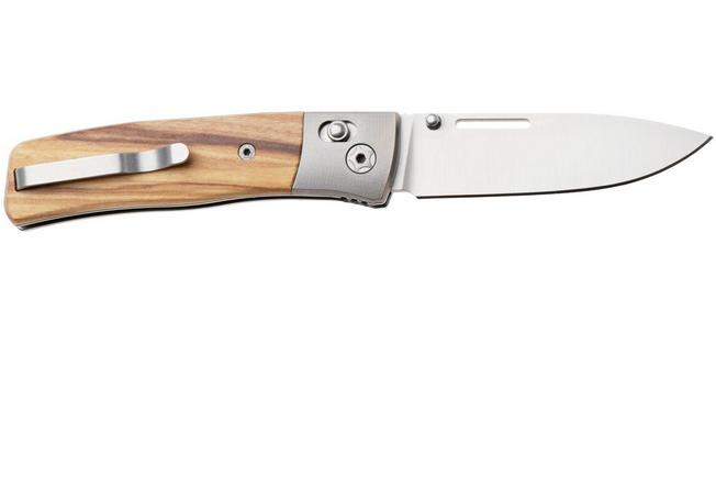 Afbeelding voor LionSteel NiNi NN2 UL M390 Satin, Titanium Bolsters, Olive Wood, zakmes, Gianni Pauletta design