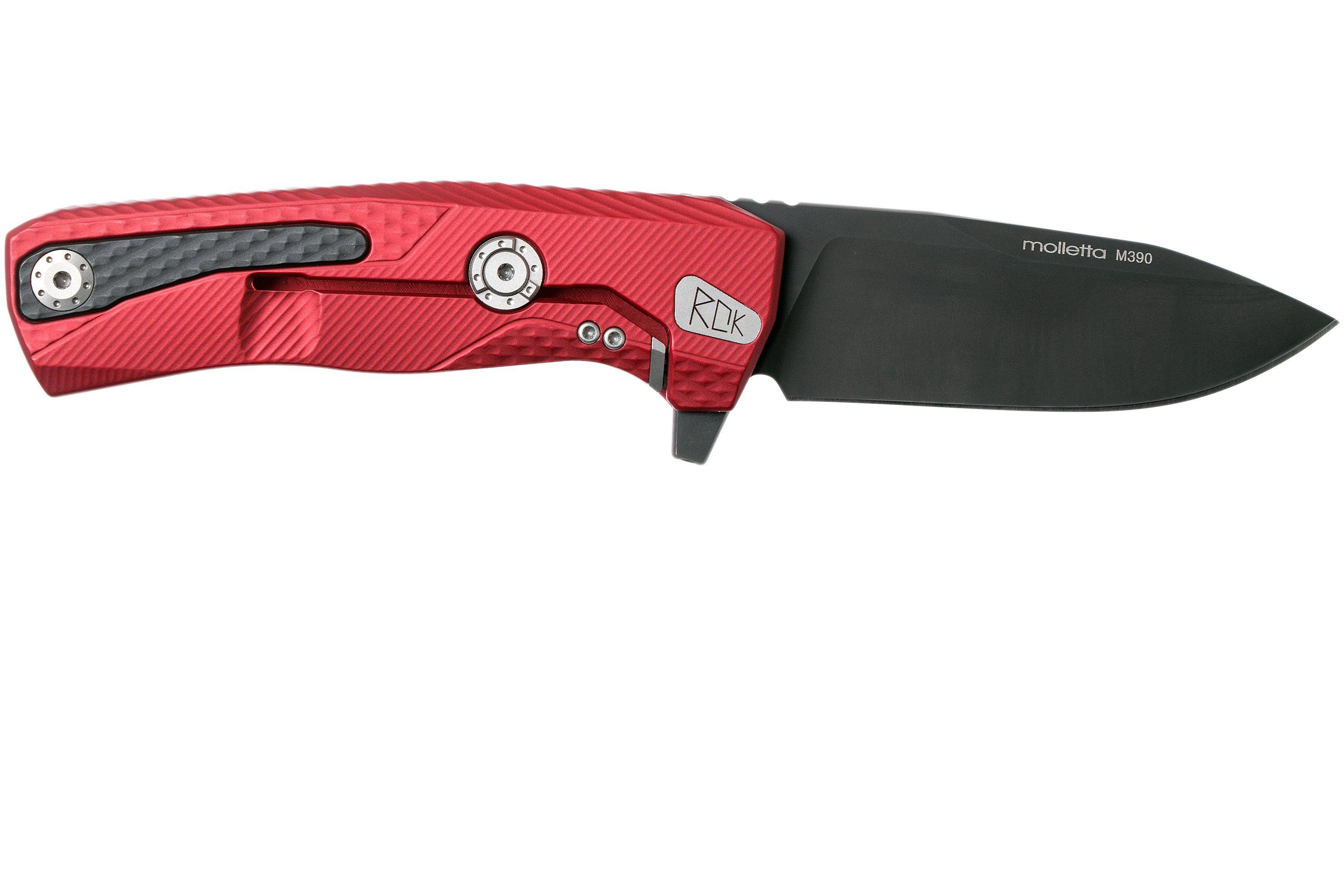LionSteel ROK Black Red Aluminium ROK A RB pocket knife ...