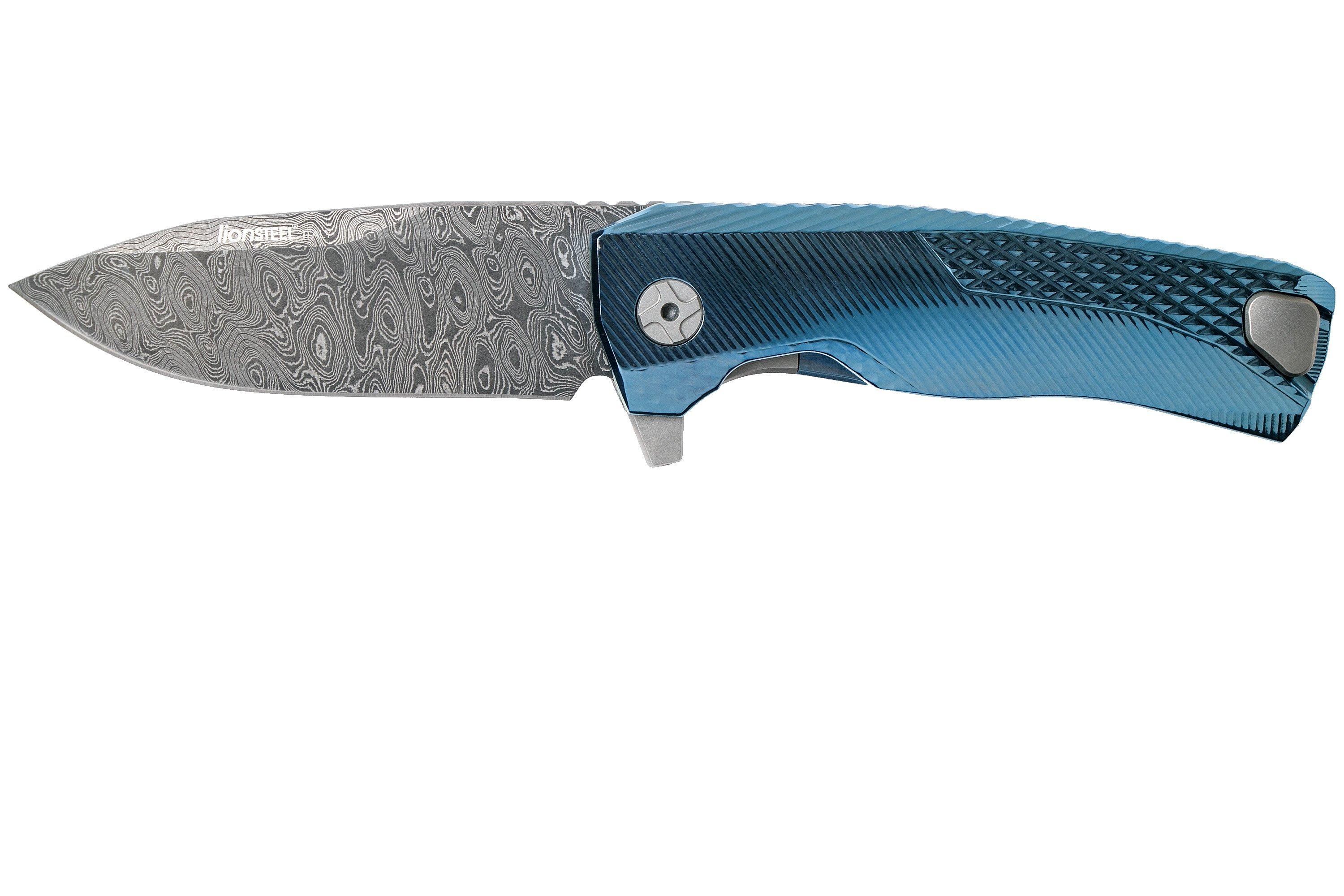 LionSteel ROK Damascus Blue Titanium ROK DD BL navalha | Compras ...