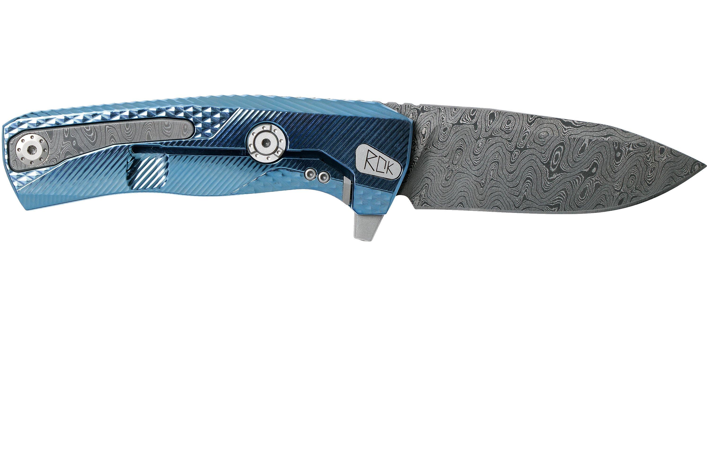 LionSteel ROK Damascus Blue Titanium ROK DD BL navalha | Compras ...