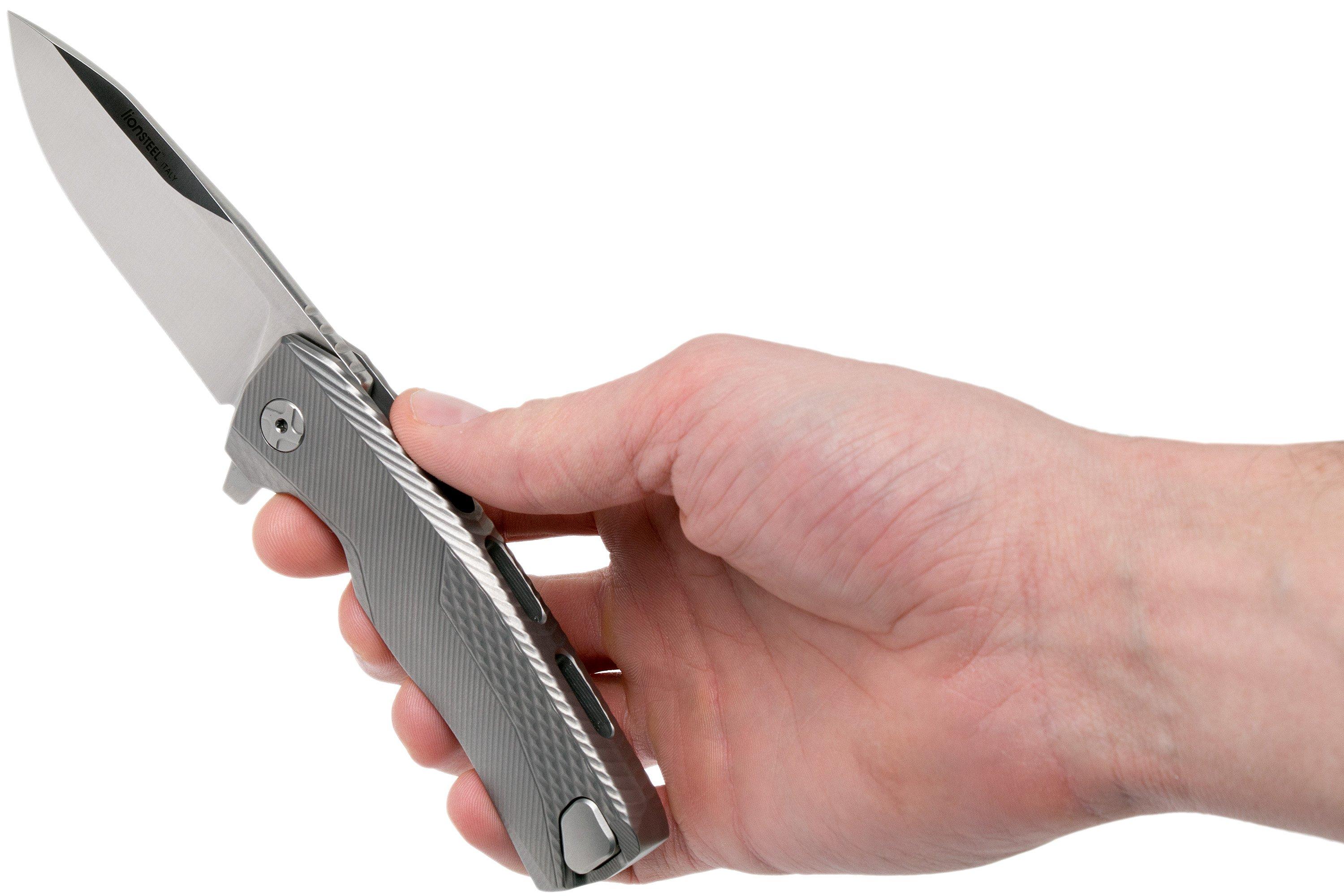 LionSteel ROK Grey Titanium ROK G pocket knife | Advantageously ...