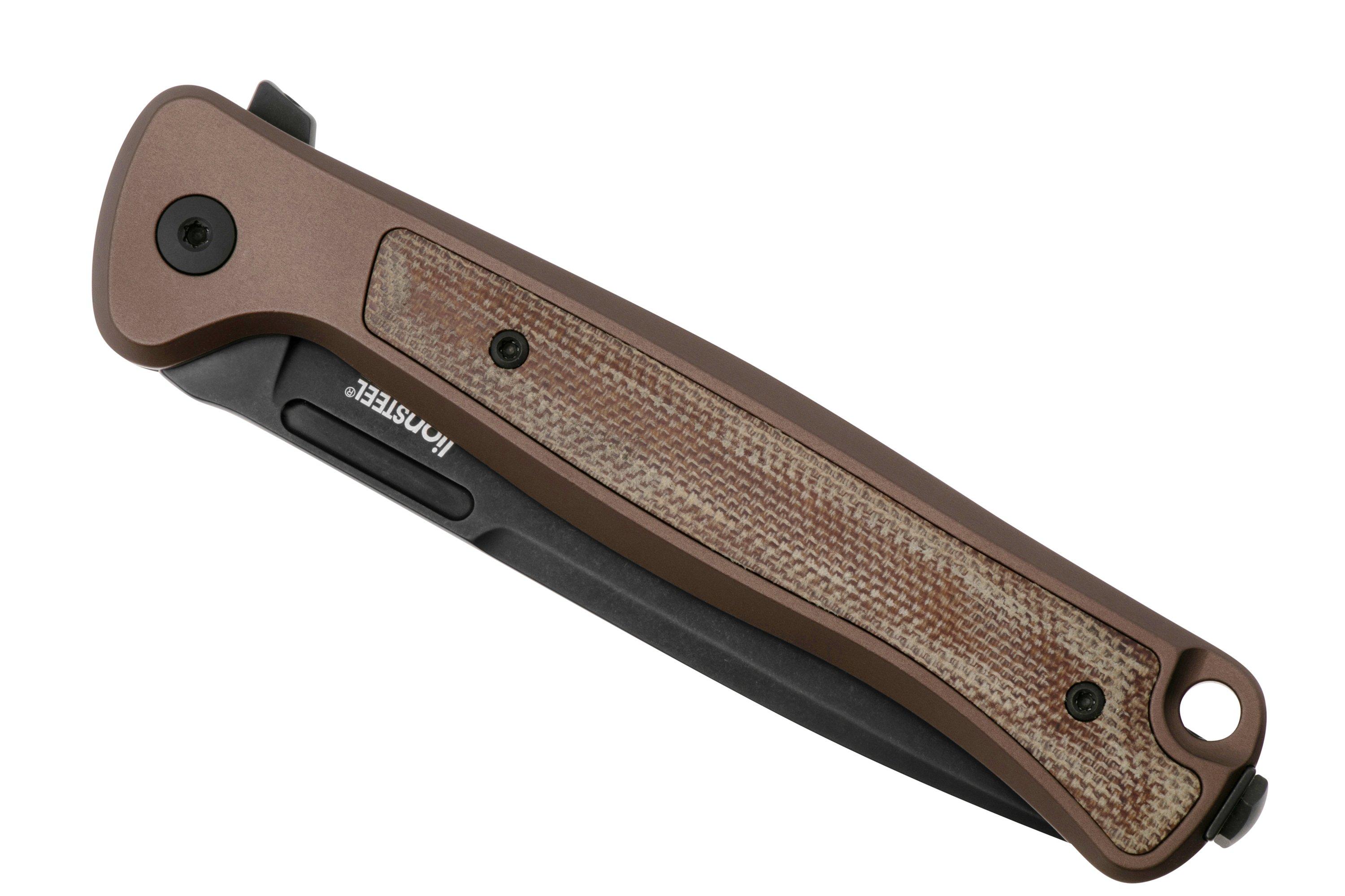 LionSteel Skinny Solid SK01A EB Earth Aluminium Natural Canvas Micarta ...