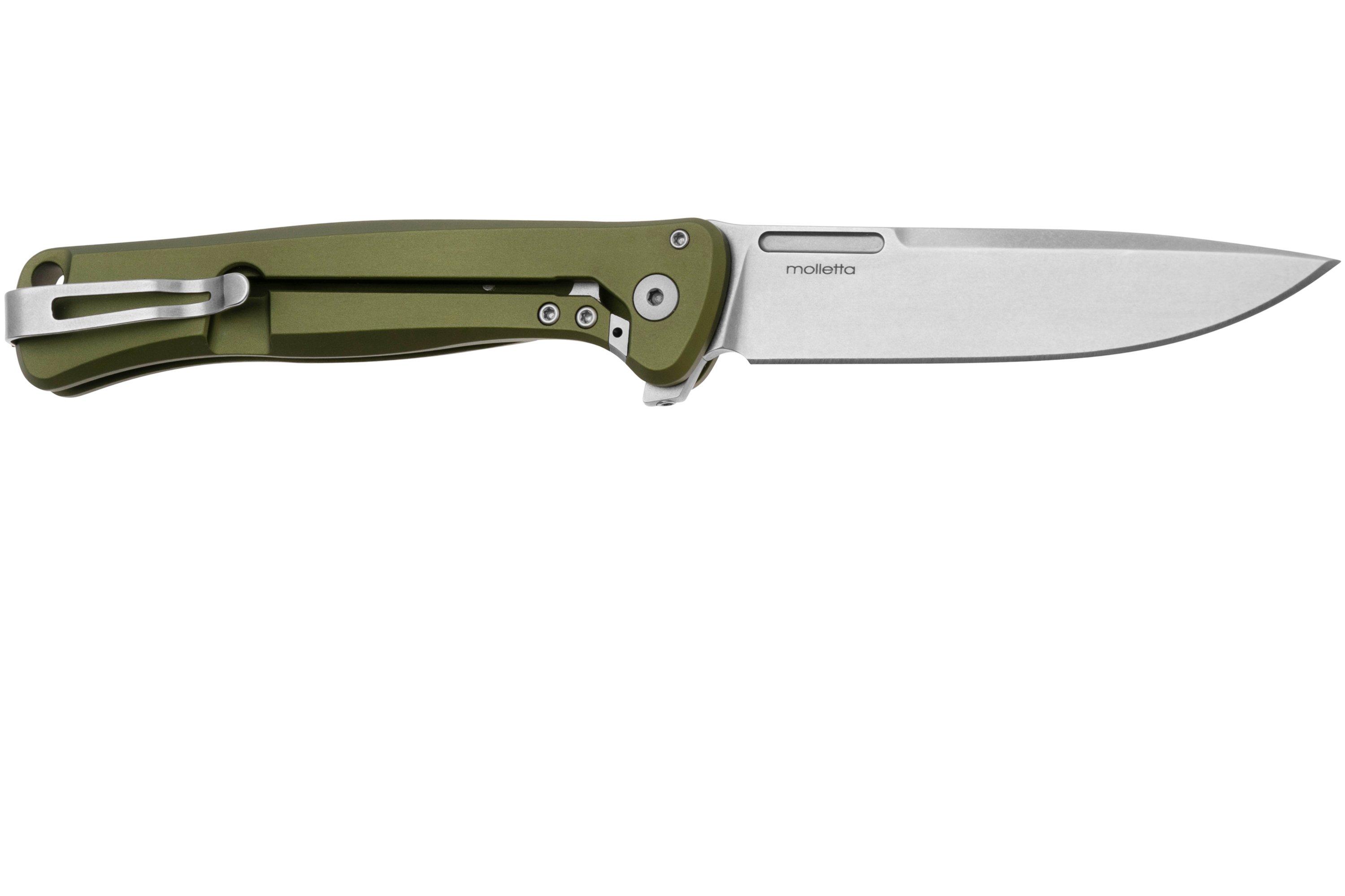 LionSteel Skinny Solid SK01A GS Green Aluminium Green Canvas Micarta ...