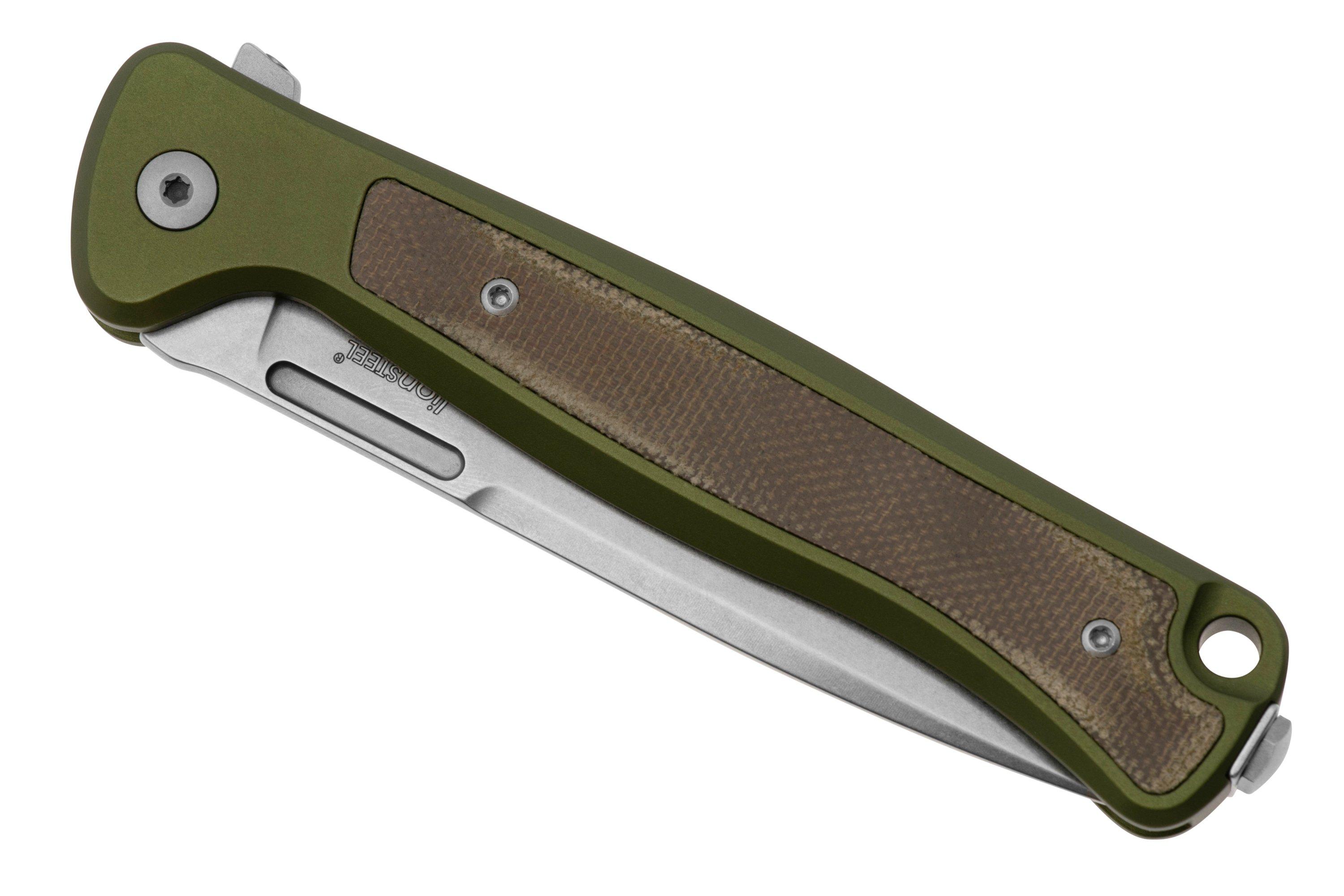 LionSteel Skinny Solid SK01A GS Green Aluminium Green Canvas Micarta ...