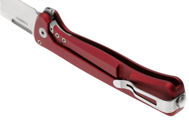 LionSteel Skinny - Red Aluminum - Stonewashed MagnaCut Blade