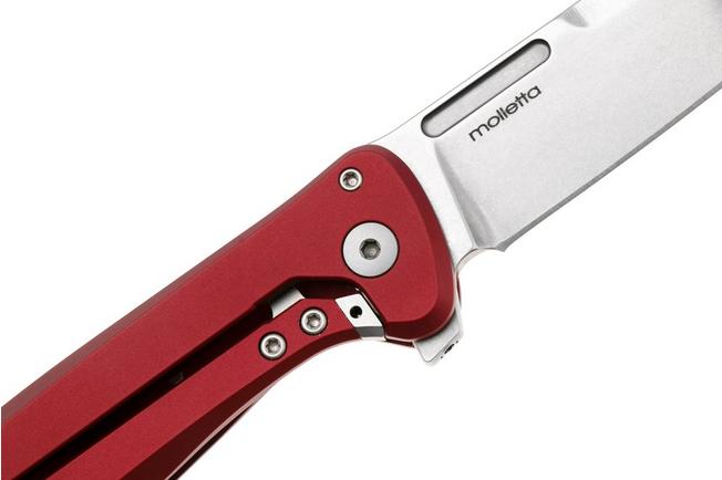 LionSteel Skinny - Red Aluminum - Stonewashed MagnaCut Blade