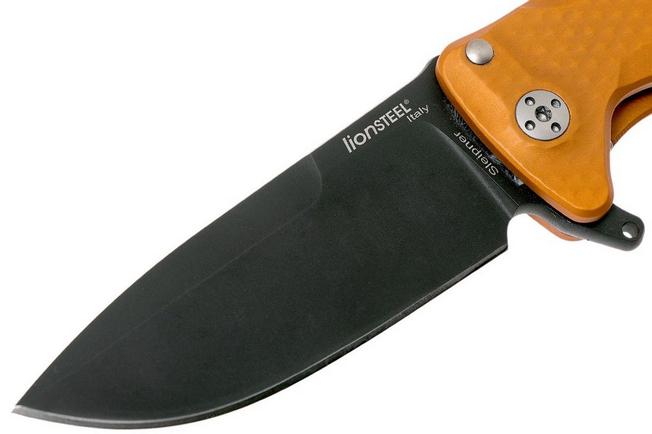 Afbeelding voor LionSteel SR22A-OB Orange Aluminium, Black Blade