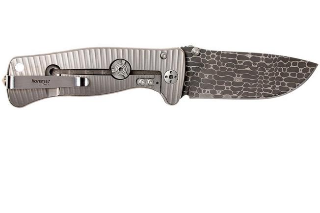 LionSteel SR2 Grey Titanium, Lizard Chad Nichols Damascus by