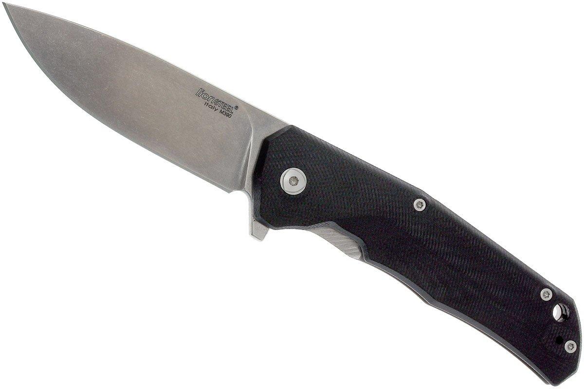Couteau Pliant De Poche Noir - Lame Drop Point, Manche En Fibre De Carbone G10 - Couteau De Chasse Et EDC