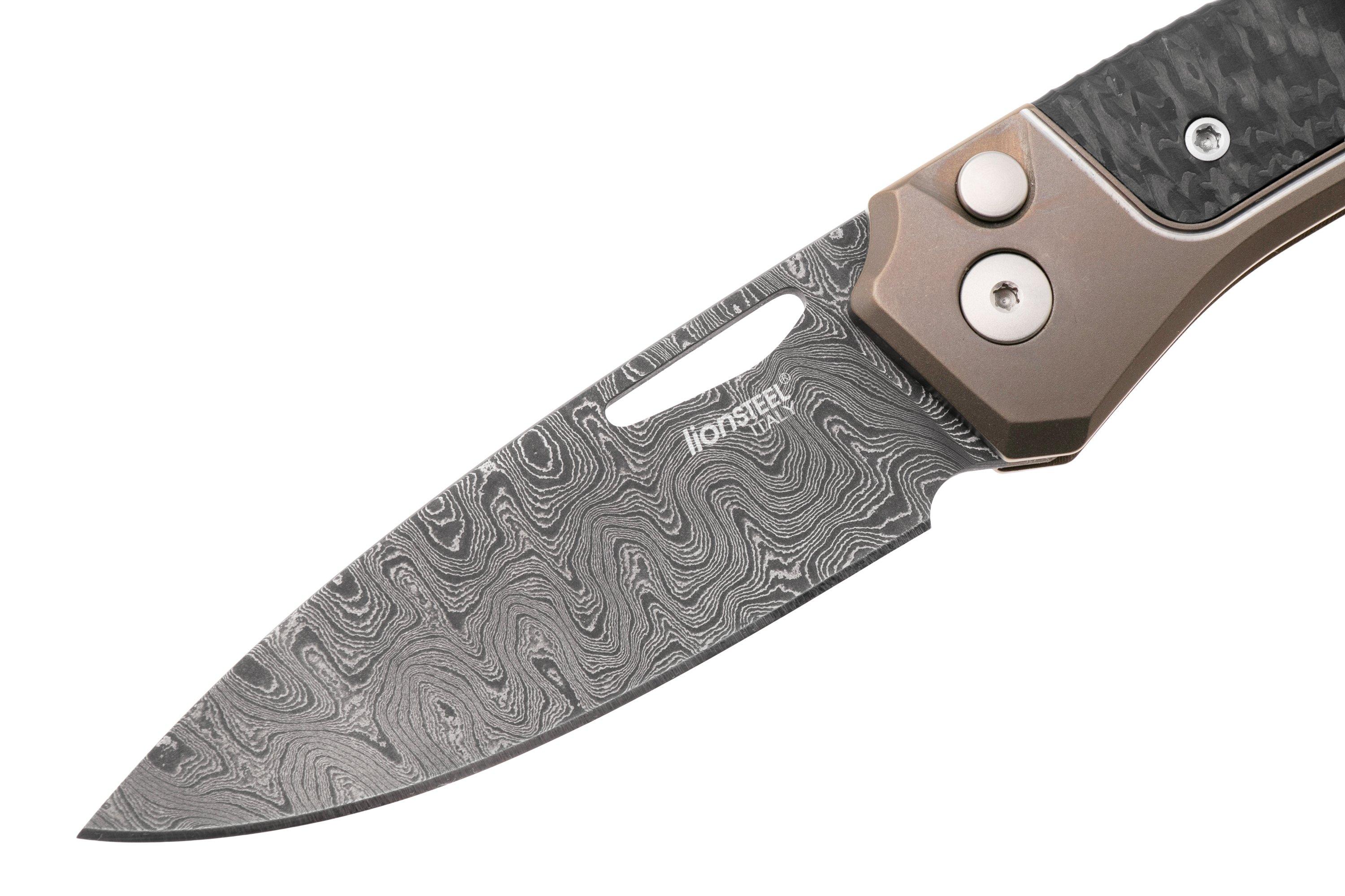 LionSteel Twain Chad Nichols Scrambled Damascus TW-D-BR Bronze