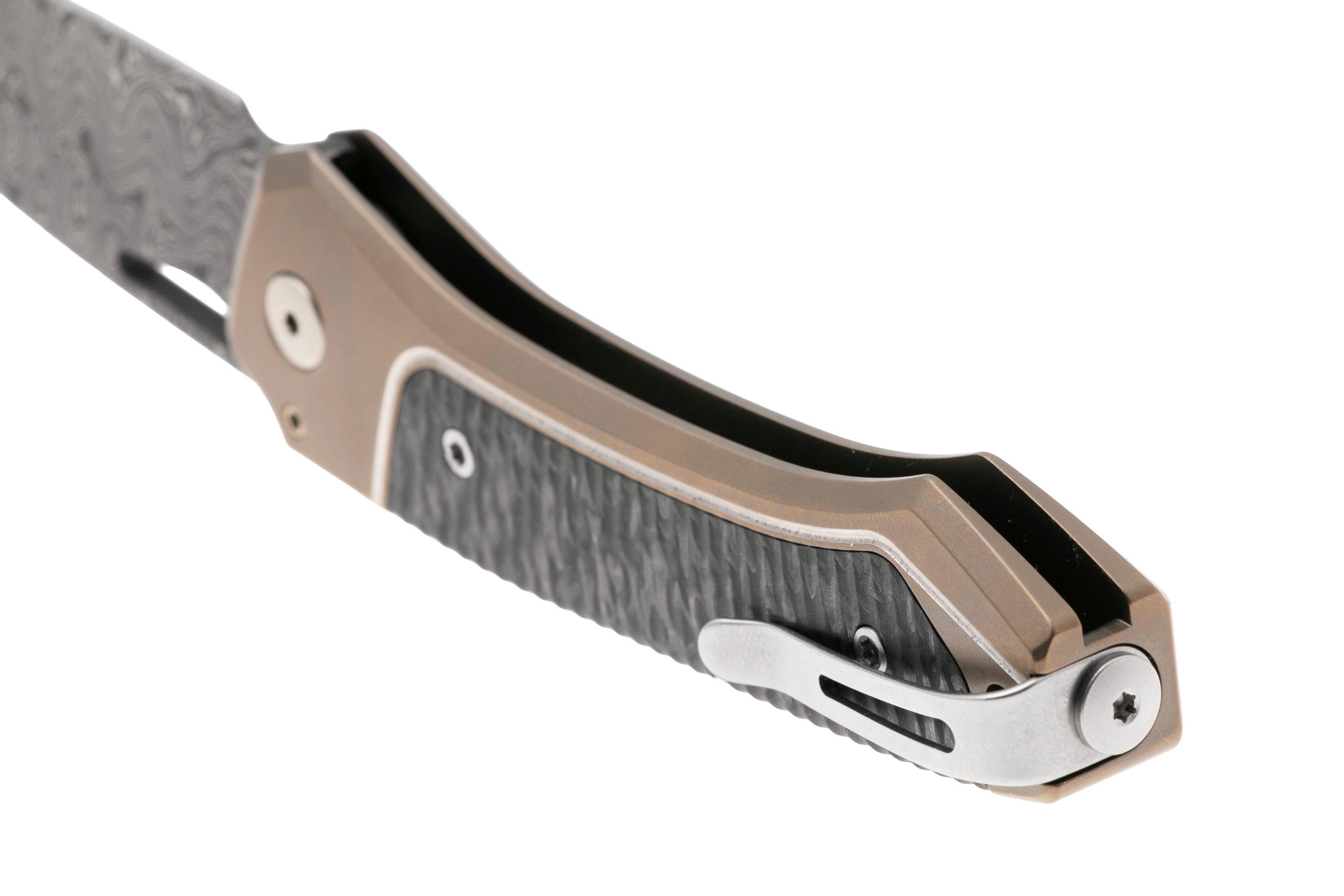 LionSteel Twain Chad Nichols Scrambled Damascus TW-D-BR Bronze