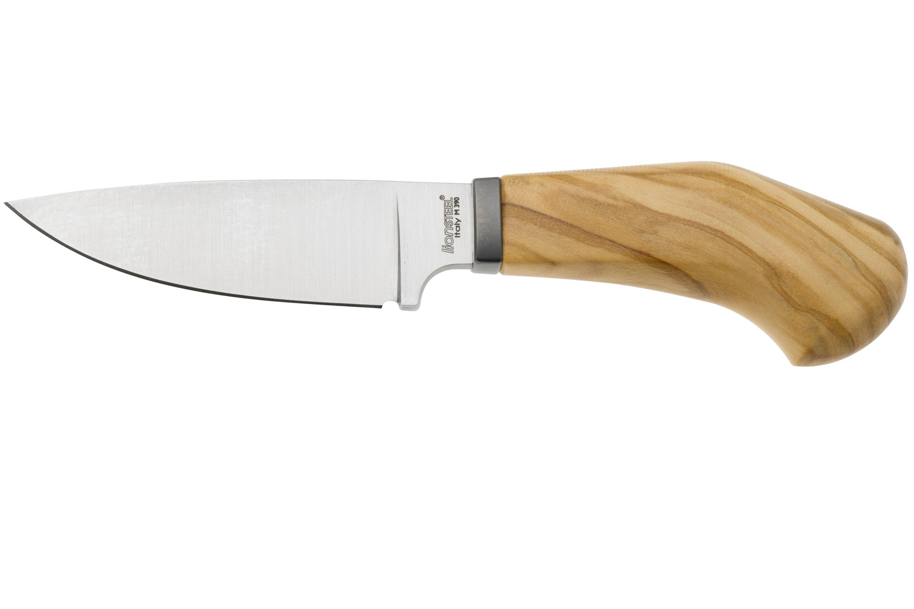 LionSteel Willy WL1UL, M390 Droppoint Olive Wood, fixed knife