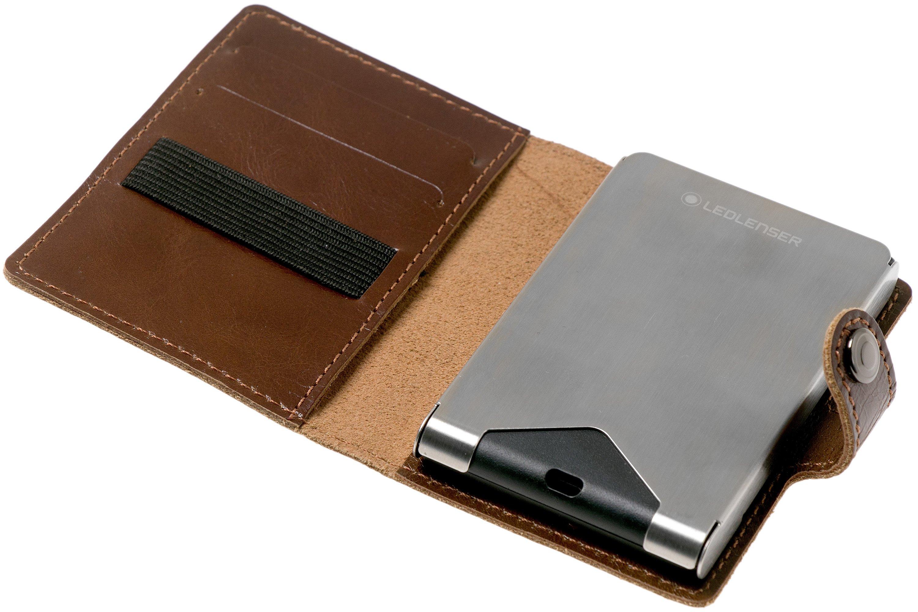 Ledlenser Lite Wallet, Vintage Brown, wallet with LED flashlight, 150 ...