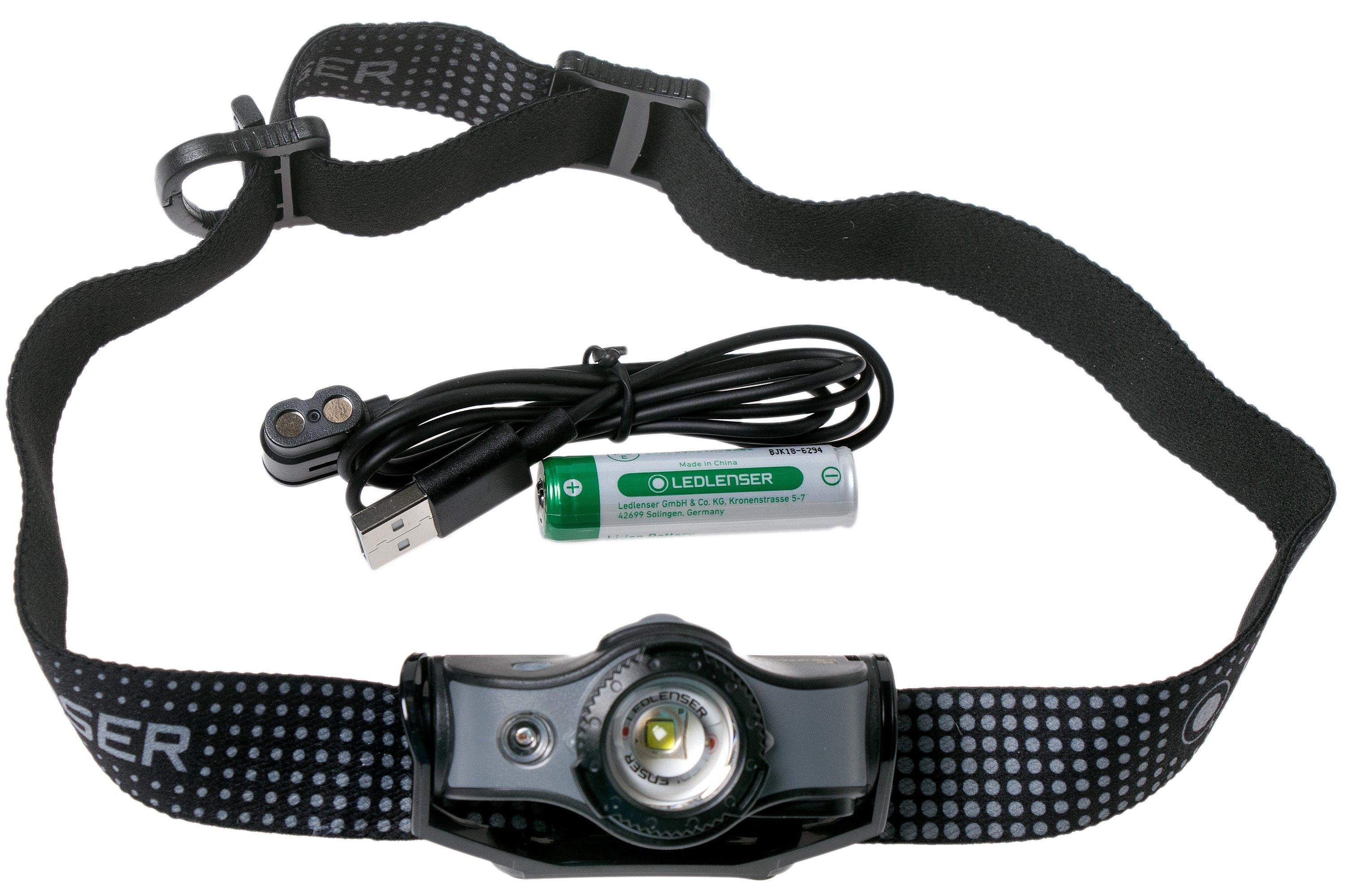 Ledlenser MH5 rechargeable head torch, black and grey Advantageously