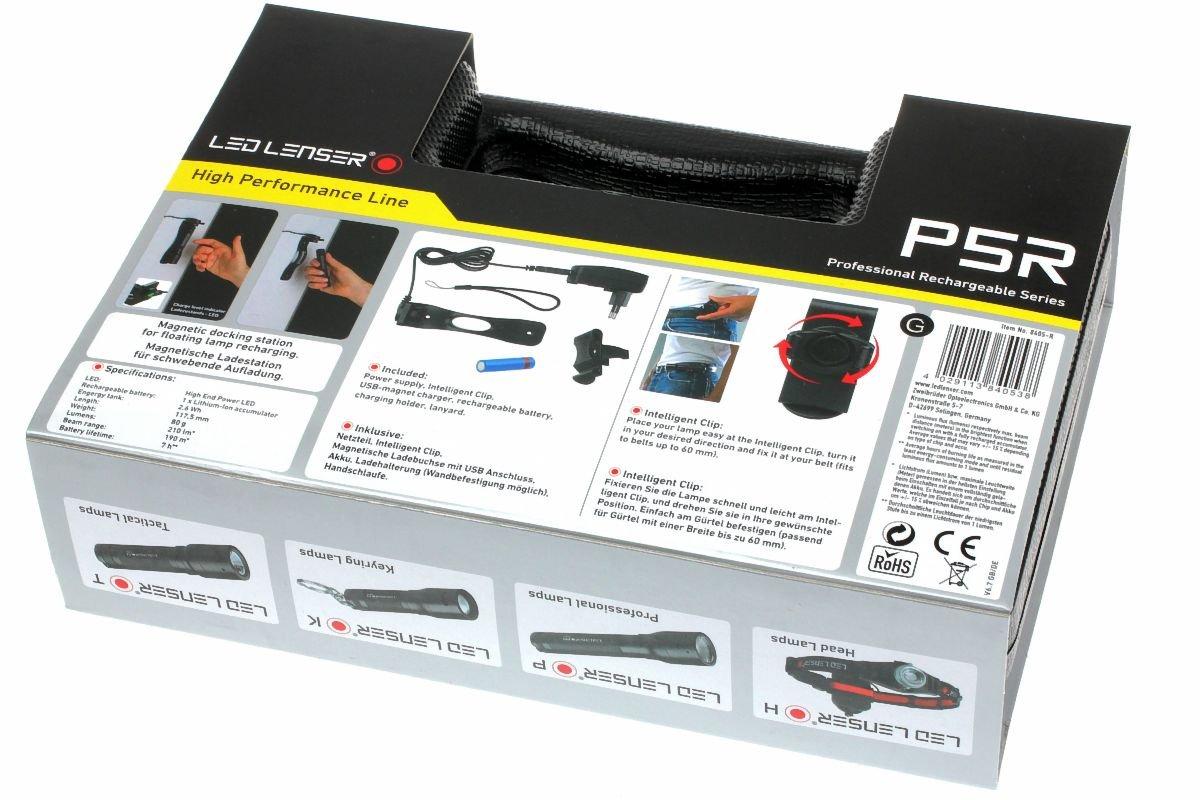 Led Lenser P5R rechargeable LED flashlight, 2018-edition ...