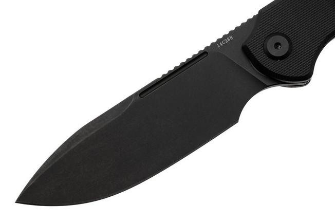 Afbeelding voor Eutektik Binary BIN-BBW-L Blackwashed 14C28N, Black G10, linkshandig zakmes