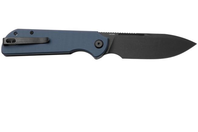 Afbeelding voor Eutektik Binary BIN-DBW-R Blackwashed 14C28N, Blue G10, zakmes
