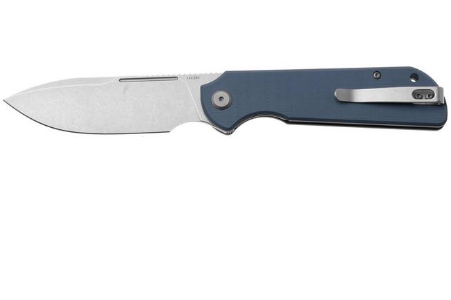 Afbeelding voor Eutektik Binary BIN-DSW-L Stonewashed 14C28N, Blue G10, linkshandig zakmes