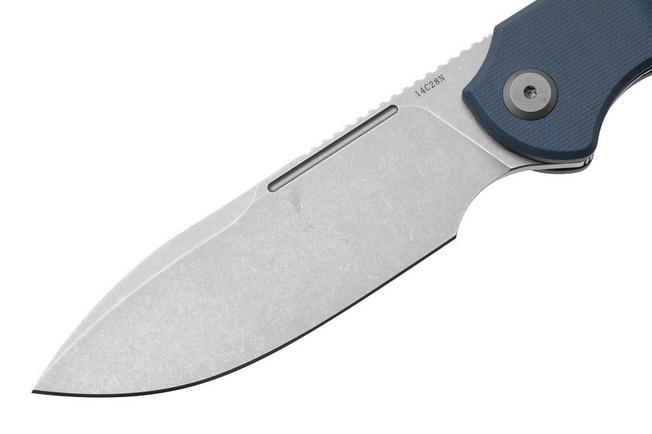 Afbeelding voor Eutektik Binary BIN-DSW-L Stonewashed 14C28N, Blue G10, linkshandig zakmes