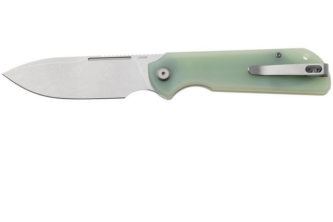 Afbeelding voor Eutektik Binary BIN-JSW-L Stonewashed 14C28N, Jade G10, linkshandig zakmes