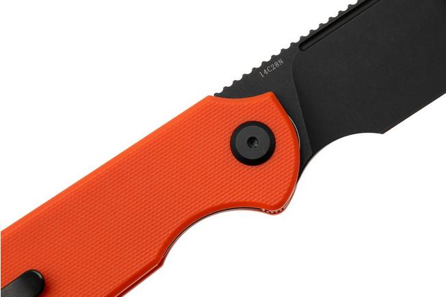 Afbeelding voor Eutektik Binary BIN-OBW-R Blackwashed 14C28N, Orange G10, zakmes