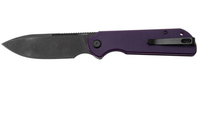 Afbeelding voor Eutektik Binary BIN-PBW-L Blackwashed 14C28N, Purple G10, linkshandig zakmes