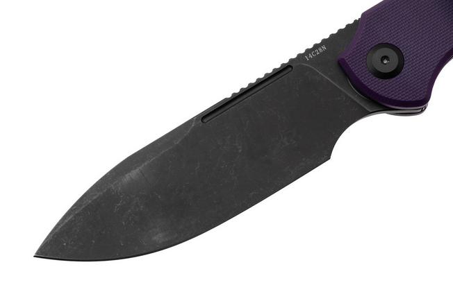 Afbeelding voor Eutektik Binary BIN-PBW-L Blackwashed 14C28N, Purple G10, linkshandig zakmes