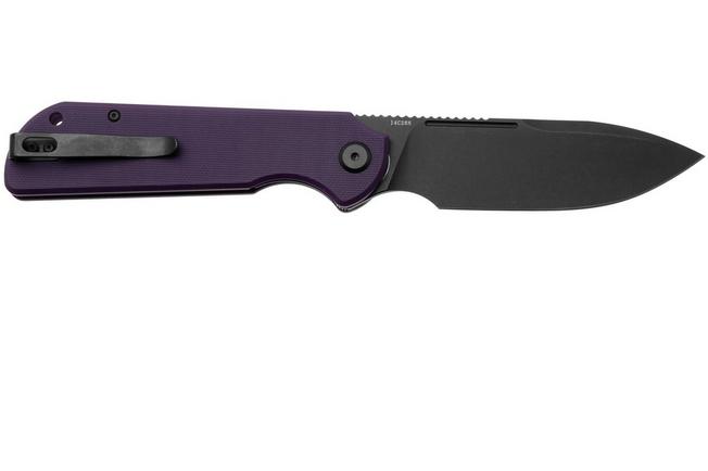 Afbeelding voor Eutektik Binary BIN-PBW-R Blackwashed 14C28N, Purple G10, zakmes