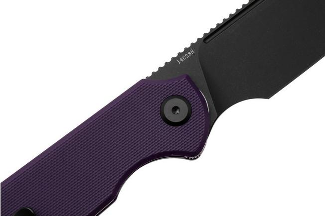 Afbeelding voor Eutektik Binary BIN-PBW-R Blackwashed 14C28N, Purple G10, zakmes
