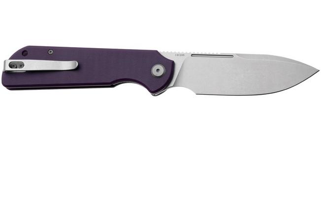 Afbeelding voor Eutektik Binary BIN-PSW-R Stonewashed 14C28N, Purple G10, zakmes