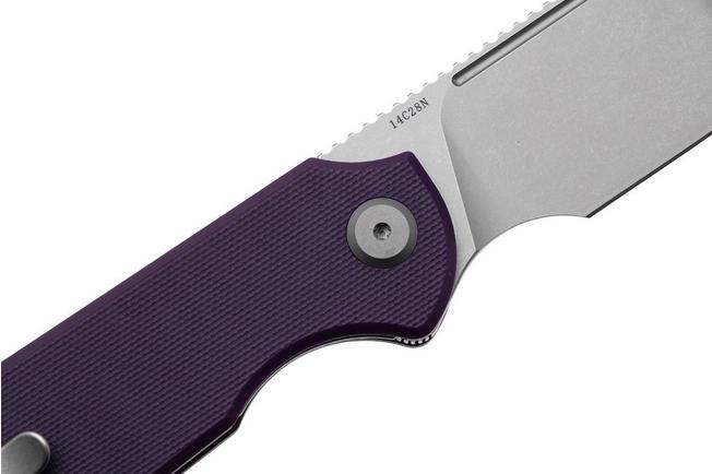 Afbeelding voor Eutektik Binary BIN-PSW-R Stonewashed 14C28N, Purple G10, zakmes