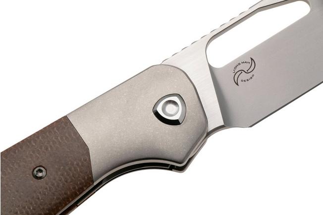 Imagen para Liong Mah Field Duty 3.5 Bead Blasted S90V, Burlap Micarta Titanium, navaja