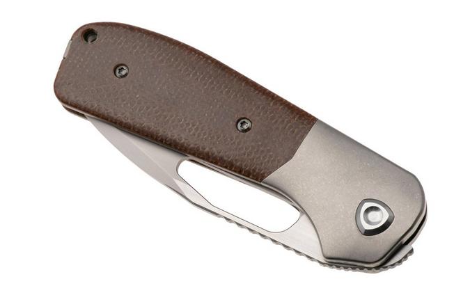 Imagen para Liong Mah Field Duty 3.5 Bead Blasted S90V, Burlap Micarta Titanium, navaja