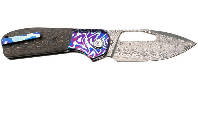 Bild für Liong Mah Field Duty 3.5 Damasteel, FatCarbon Gold Camo MokuTi Inlay, Taschenmesser